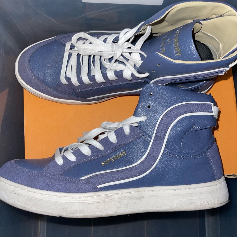Superdry Blue Vintage Vegan Basket High Top Trainers